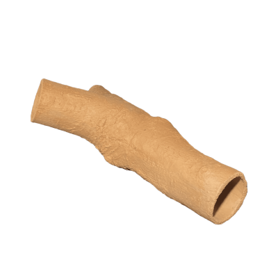 Трубка керамическая сквозная изогнутая Коряга 20 см, диаметр 4 см